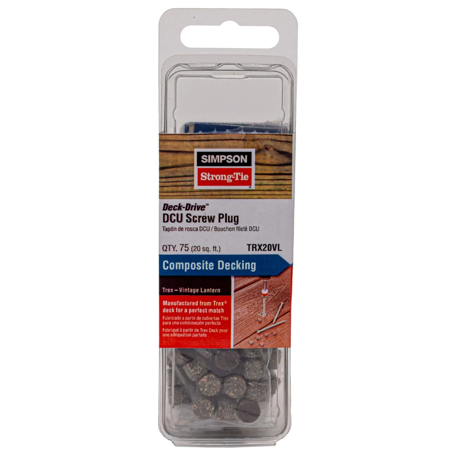 Simpson Strong-Tie TRX20VL Deck-Drive DCU Screw Plug,  Trex Vintage Lantern, 75-Pack - Image 2