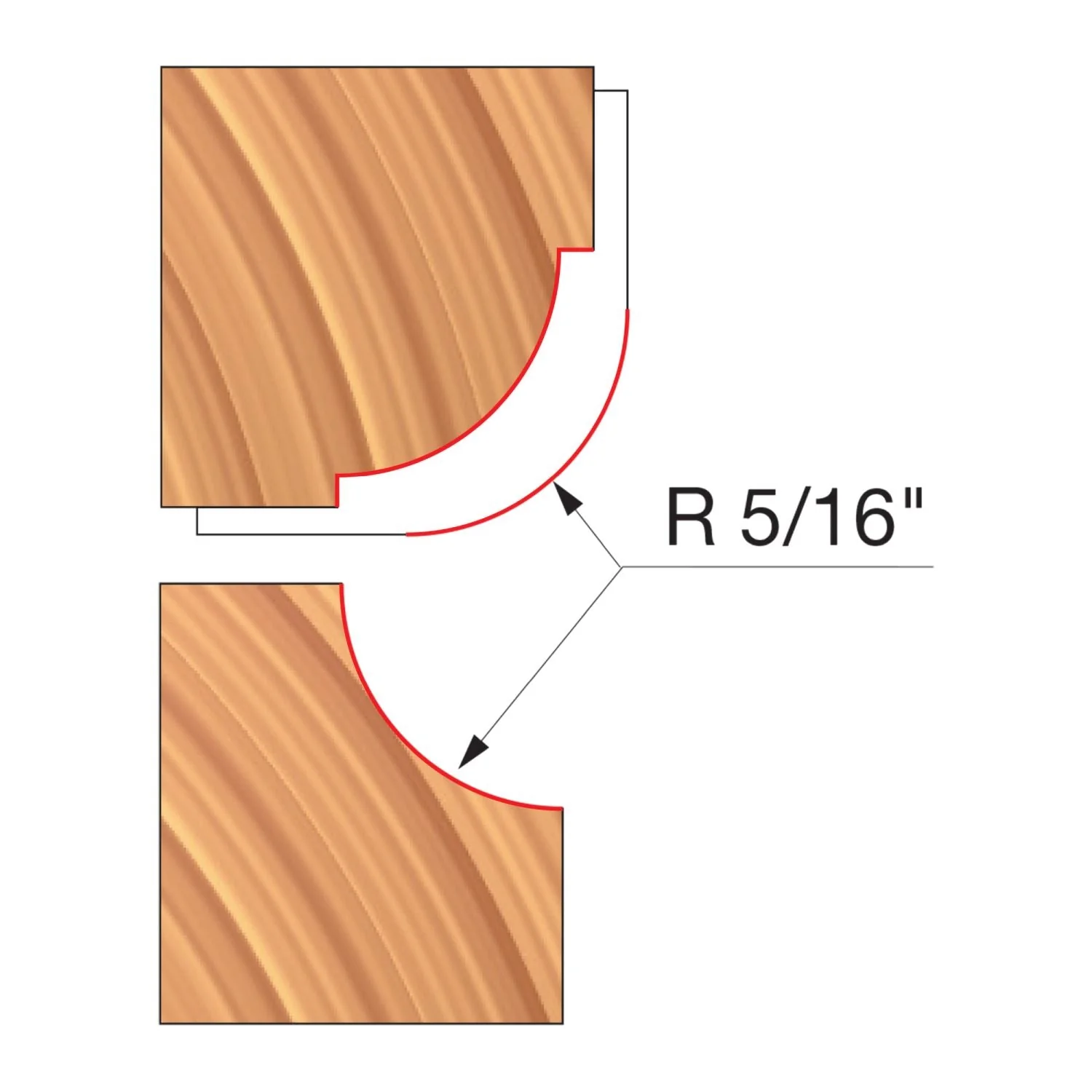 Freud UP133-IC 3-9/16" x 63/64" x 1-1/4" Combination Convex & Concave Cutters - Image 1