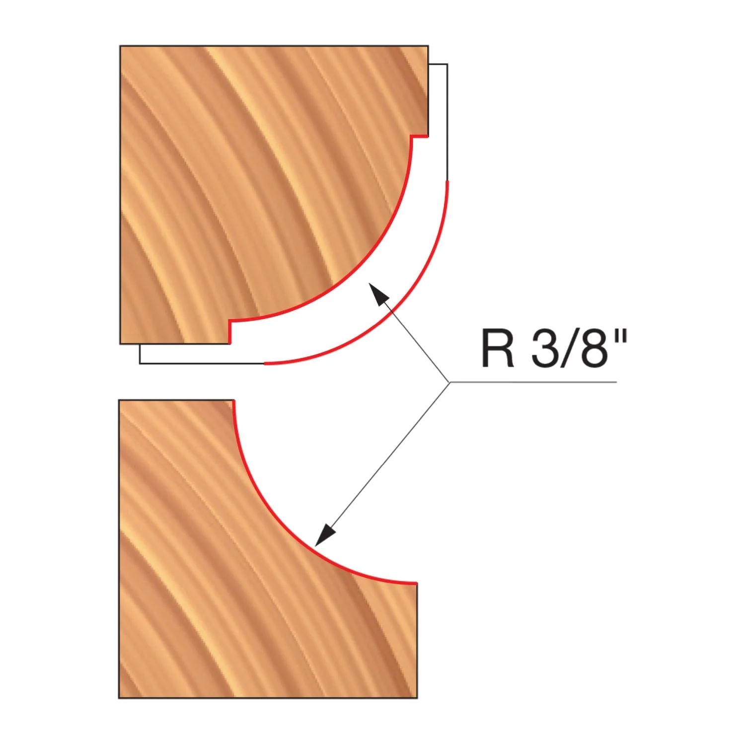 Freud UP134-IC 3-9/16" x 1-1/64" x 1-1/4" Combination Convex & Concave Cutters - Image 1