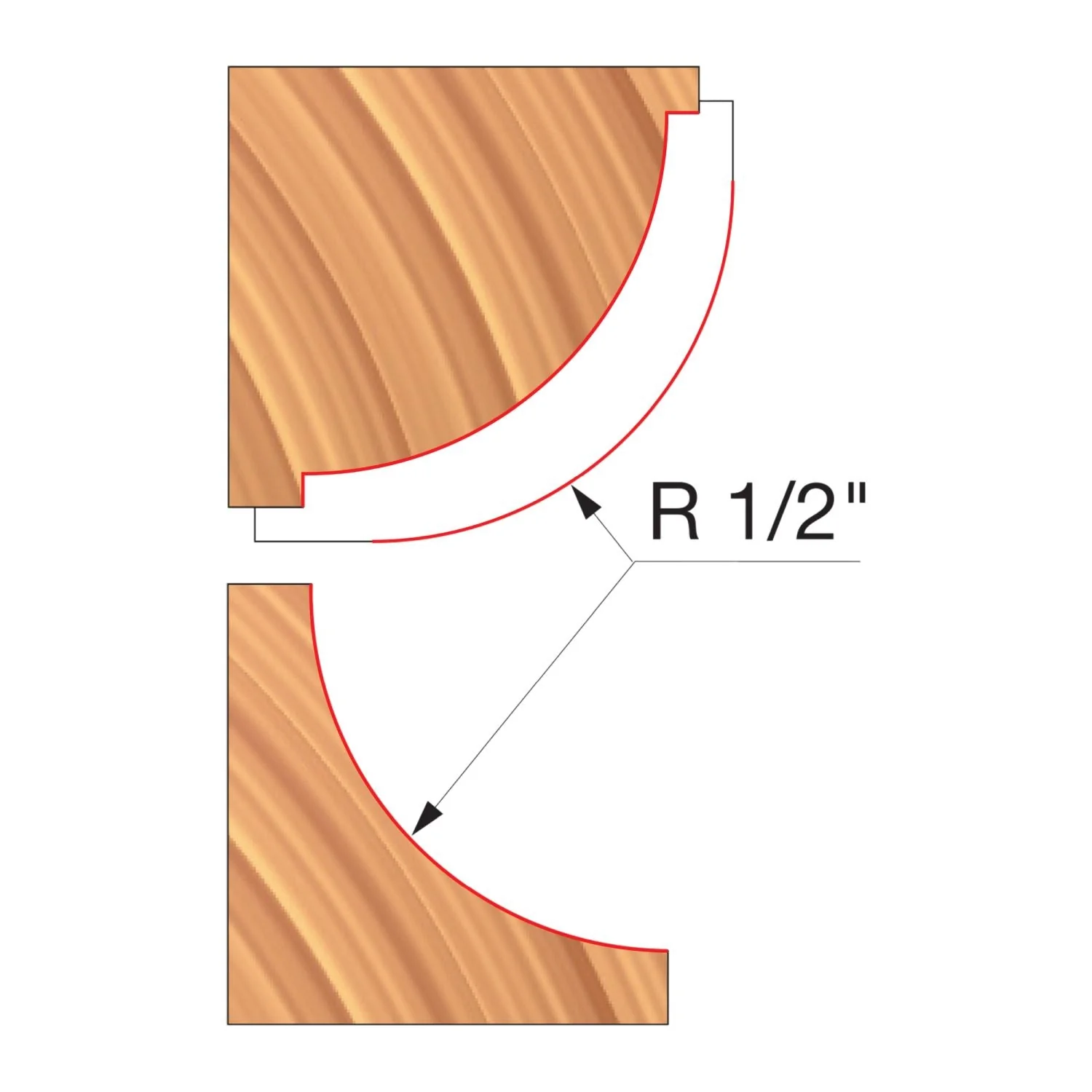 Freud UP136-IC 4-1/4" x 1-23/64" x 1-1/4" Combination Convex & Concave Cutters - Image 1