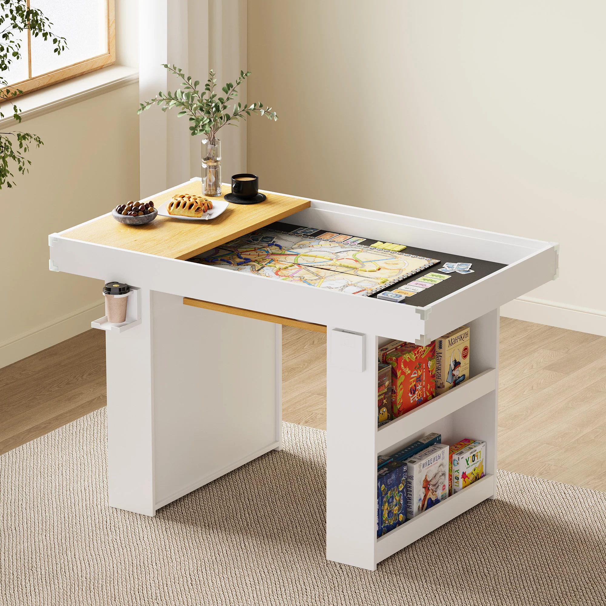 Advwin 2-in-1 Board Game Table with Removable Top
