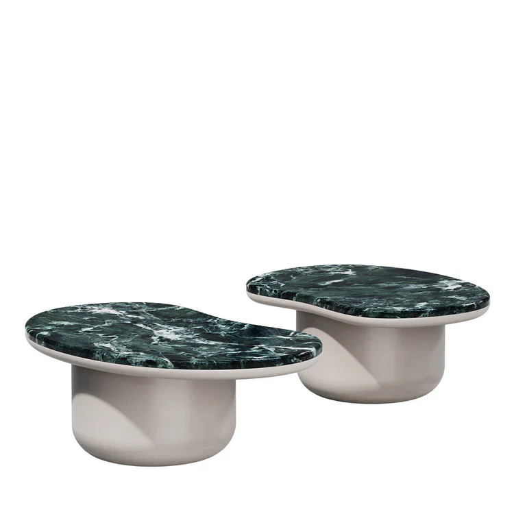 SECOLO | SET OF 2 LAGHI VERDE ALPI MARBLE COFFEE TABLES | $13,740 - Image 1