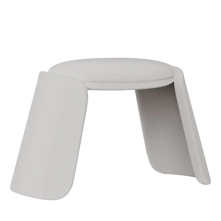 SECOLO | INGE WHITE LEATHER POUF | $3,150 - Image 1