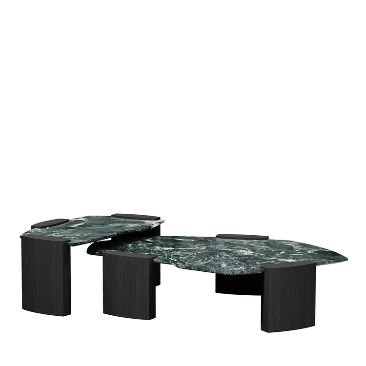 SECOLO | SET OF 2 KORA VERDE ALPI MARBLE COFFEE TABLES | $16,315 - Image 1