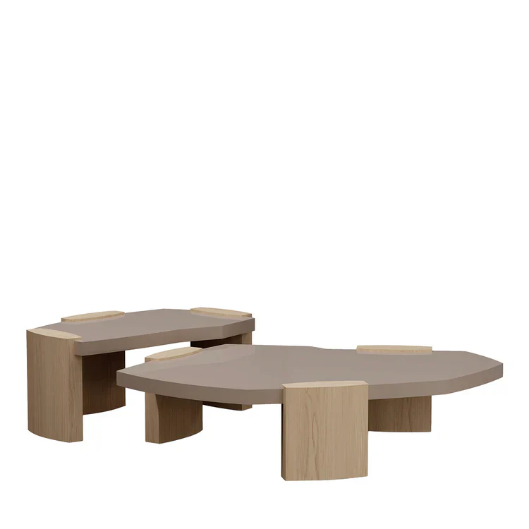 SECOLO | SET OF 2 KORA SABBIA GLOSSY COFFEE TABLE | $12,535 - Image 1
