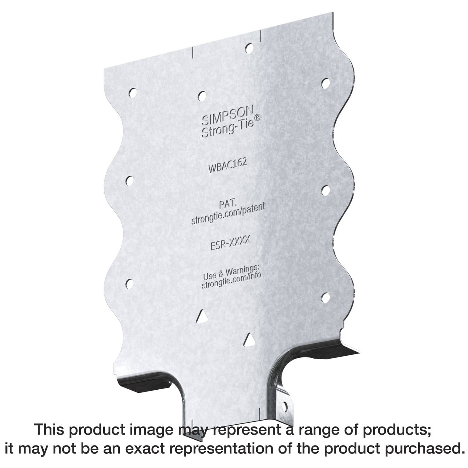 Simpson Strong-Tie WBAC162-R50 WBAC Wood Backing Steel Connector for 1-1/4-in. to 1-5/8-in. Flange, 50-Pack - Image 3