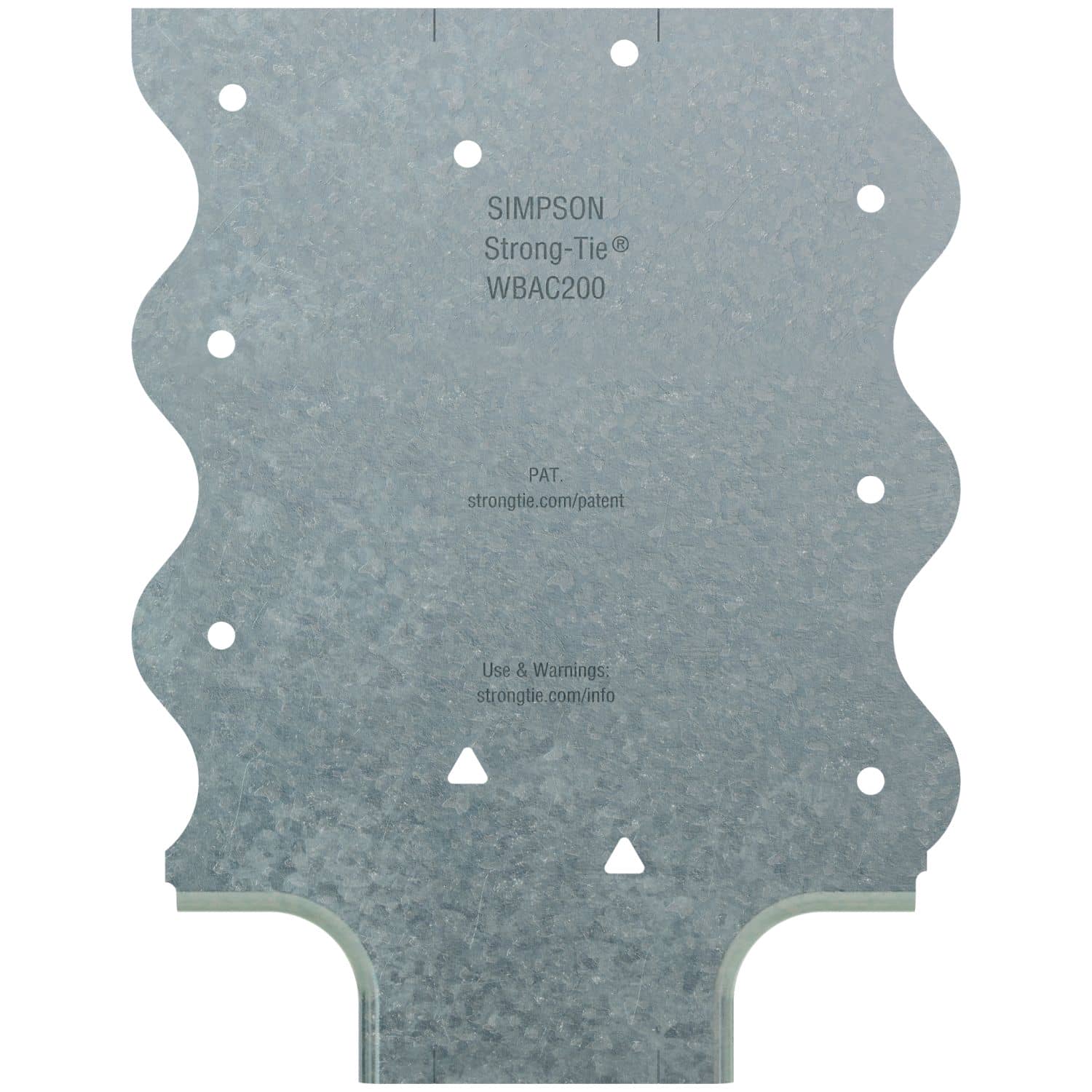 Simpson Strong-Tie WBAC200-R50 WBAC Wood Backing Steel Connector for 2-in. Flange, 50-Pack - Image 3