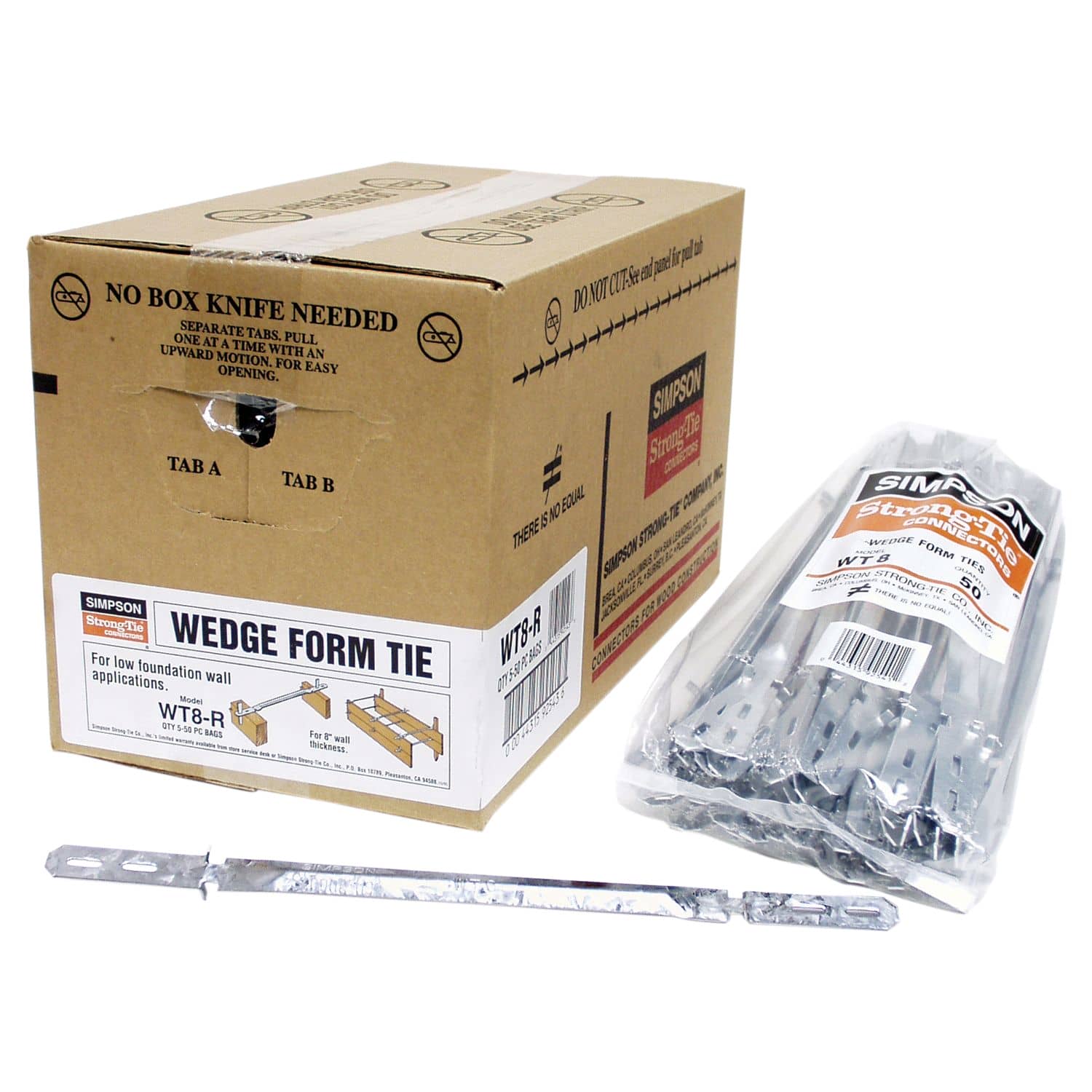 Simpson Strong-Tie WT8-R50 Wedge Tie for 2x Formboard, 8-in. Thick Walls, 50-Pack - Image 2