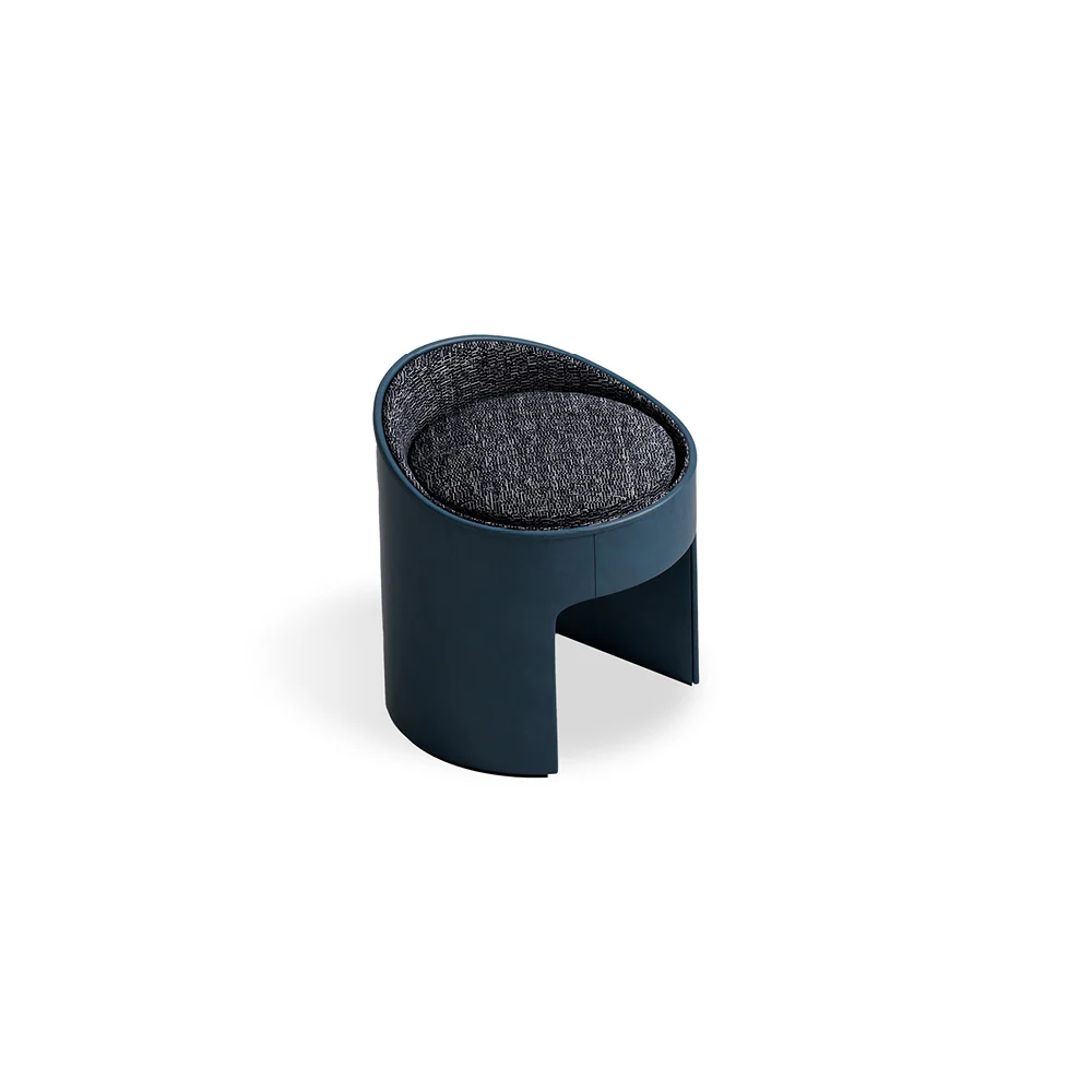 BLUE LEATHER ZOE POUF I $3,750.00 - Image 1