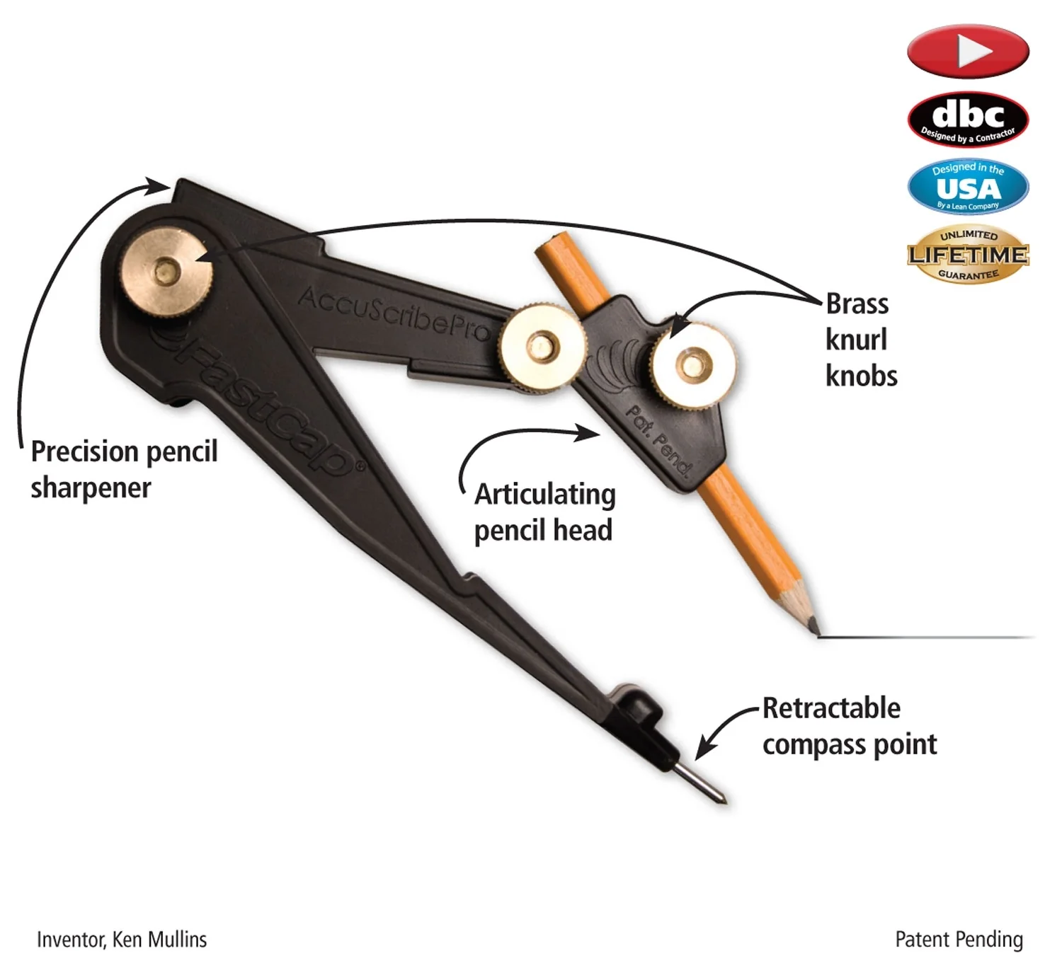 Fastcap Accuscribe Pro Accuscribe Professional Scribe & Compass - Image 2
