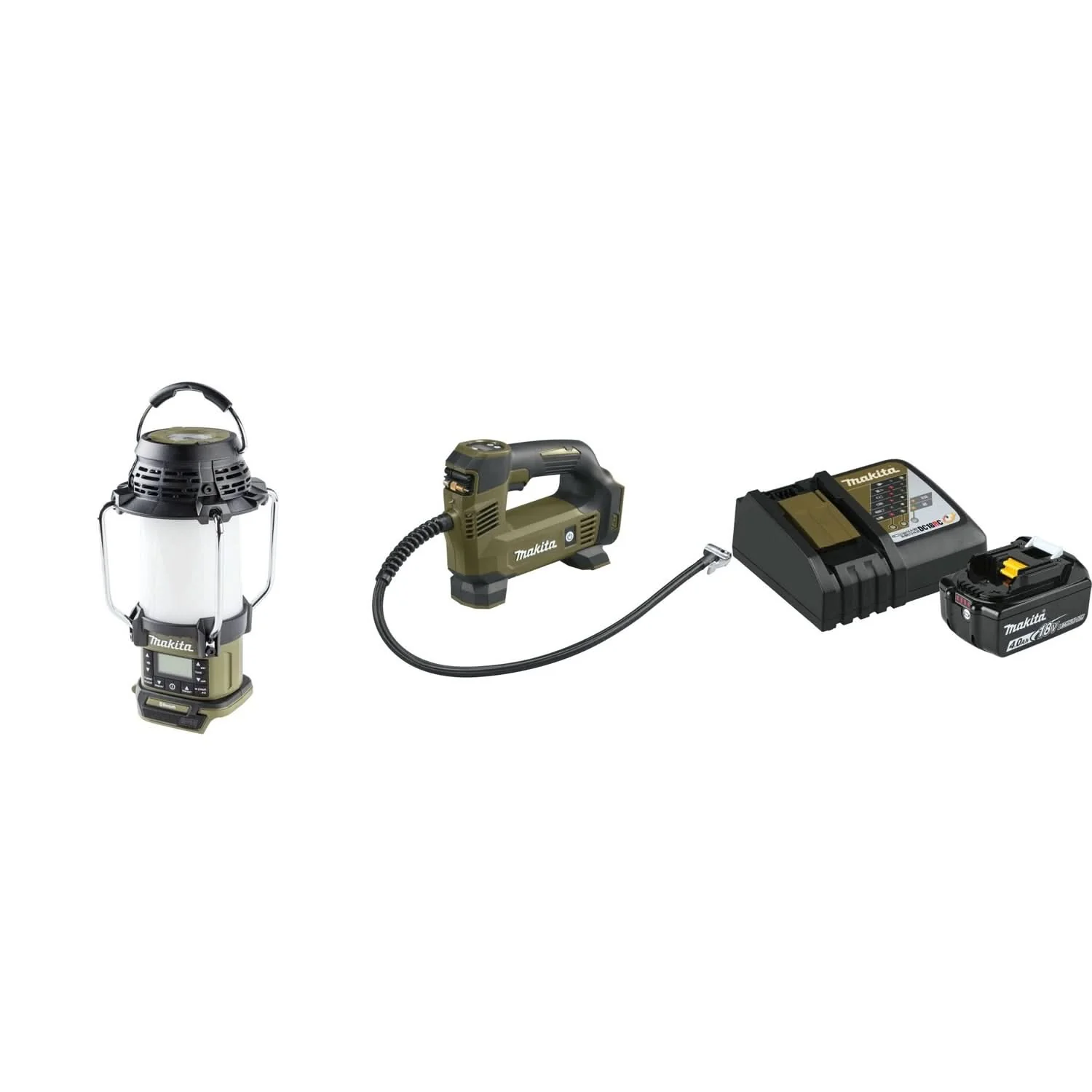 Makita Outdoor Adventure 18V LXT Bluetooth Radio, L.E.D. Lantern, Inflator, and Battery and Charger Kit - Image 1