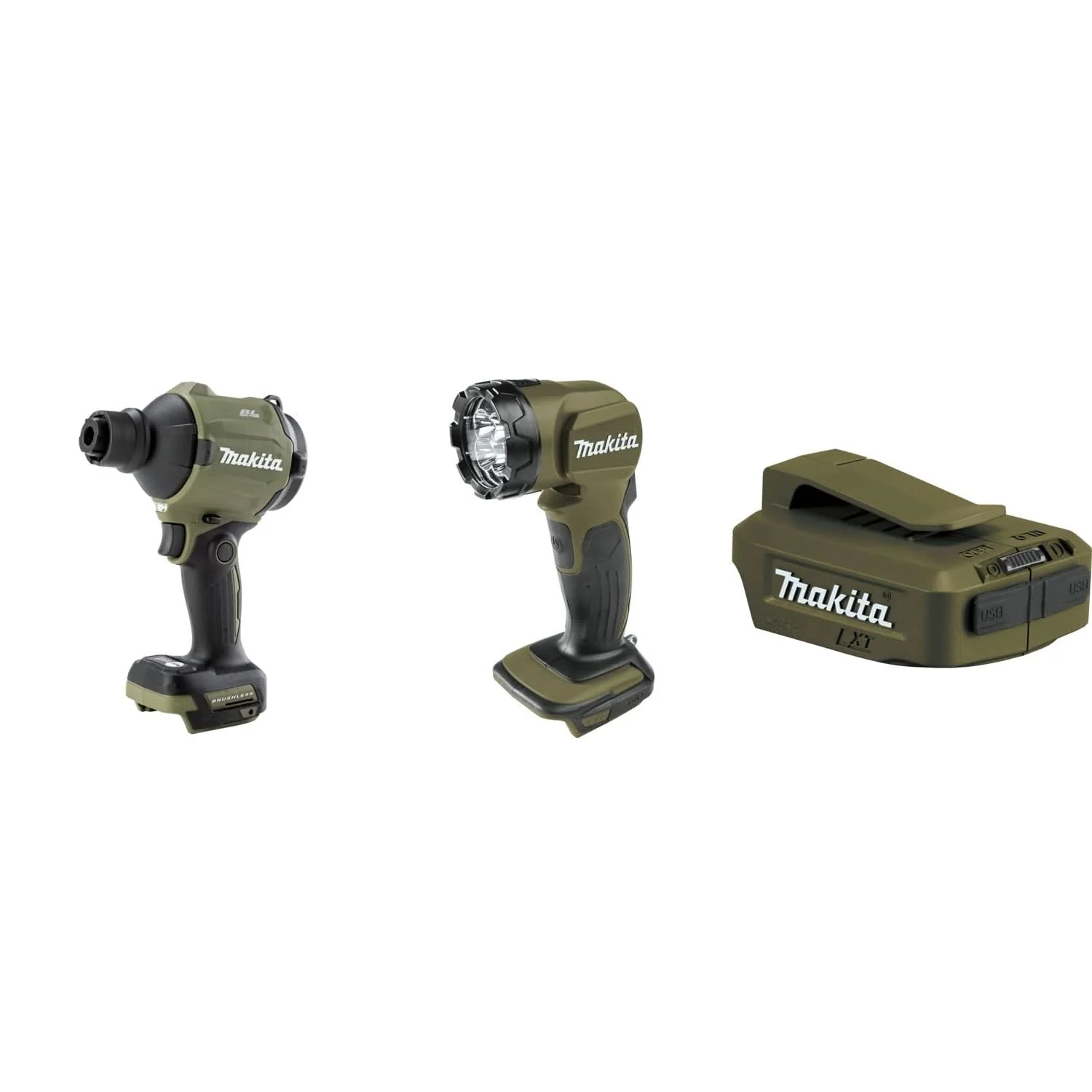 Makita Outdoor Adventure 18V LXT Brushless High Speed Blower/Inflator, LED Flashlight, Cordless Power Source Kit (Bare Tools) - Image 1