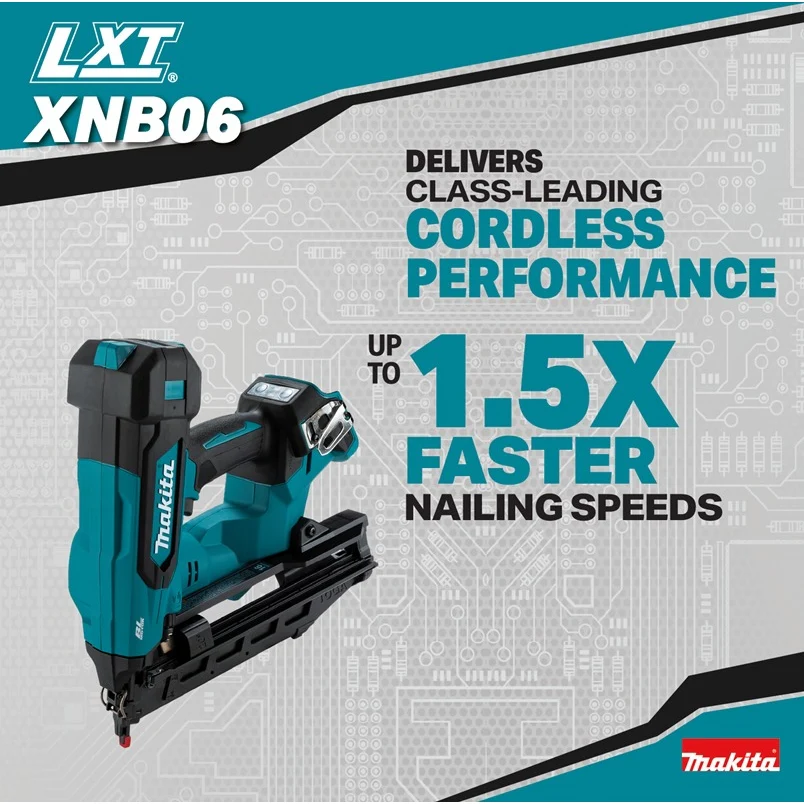 Makita XNB06Z 18V LXT Brushless Cordless 2-1/2-in. Angled 16-Gauge Finish Nailer, Tool Only - Image 3