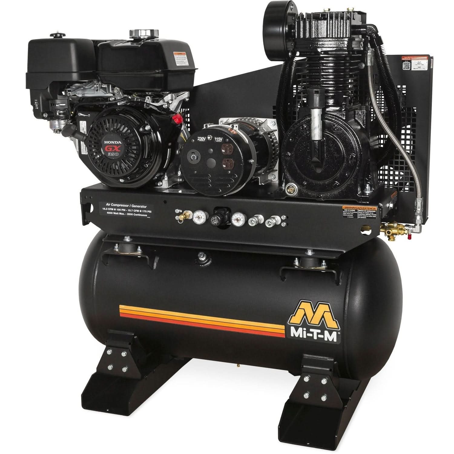 Mi-T-M AG2-SH13-30M 30-Gallon Two Stage Gasoline Air Compressor/Generator Combination - Image 1