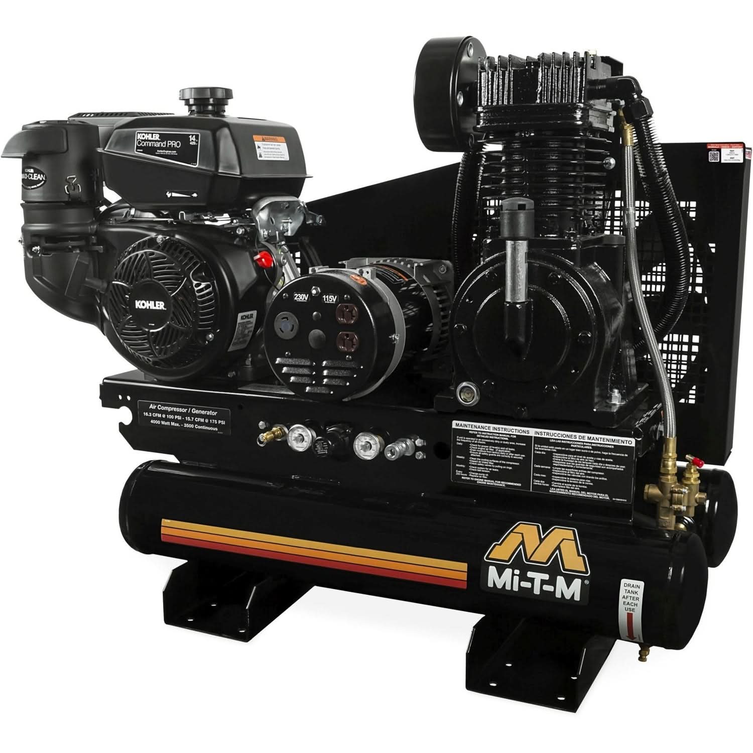 Mi-T-M AG2-SK14-08M1 8-Gallon Two Stage Air Compressor/Generator Combination - Image 1