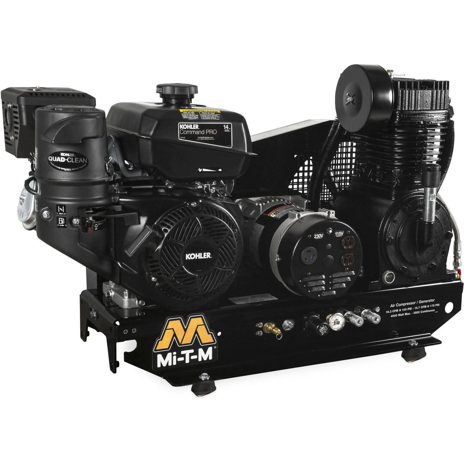 Mi-T-M AG2-SK14-B Base-Mount Two Stage Air Compressor/Generator Combination - Image 1