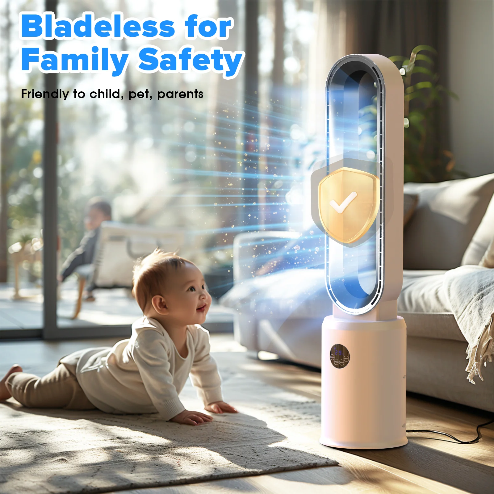 Advwin Bladeless Tower Fan Portable Electric - Image 3