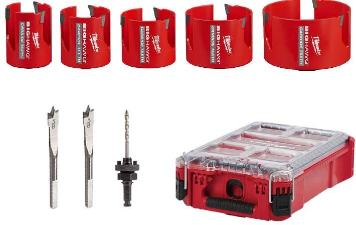 Milwaukee 49-56-9295 BIG HAWG 9-Piece Carbide Hole Saw Set PACKOUT Kit (PROMO) - Image 2