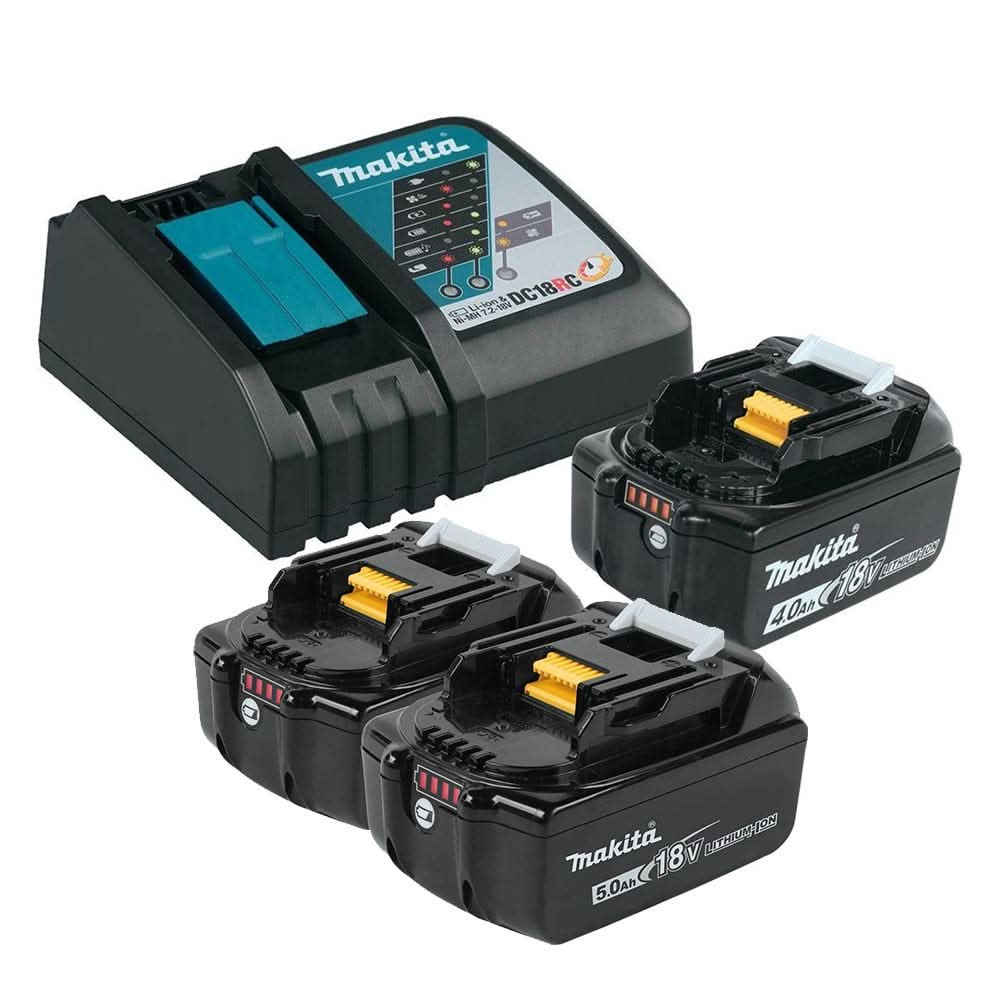 Makita 18V Charger and 3-Battery Starter Pack - Image 1
