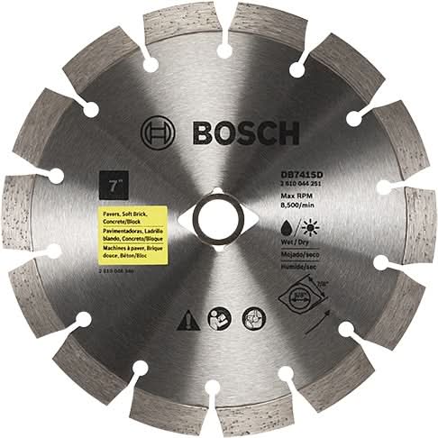 Bosch DB741SD 7-Inch Standard Segmented Rim Diamond Blade with DKO for Universal Rough Cuts - Image 1