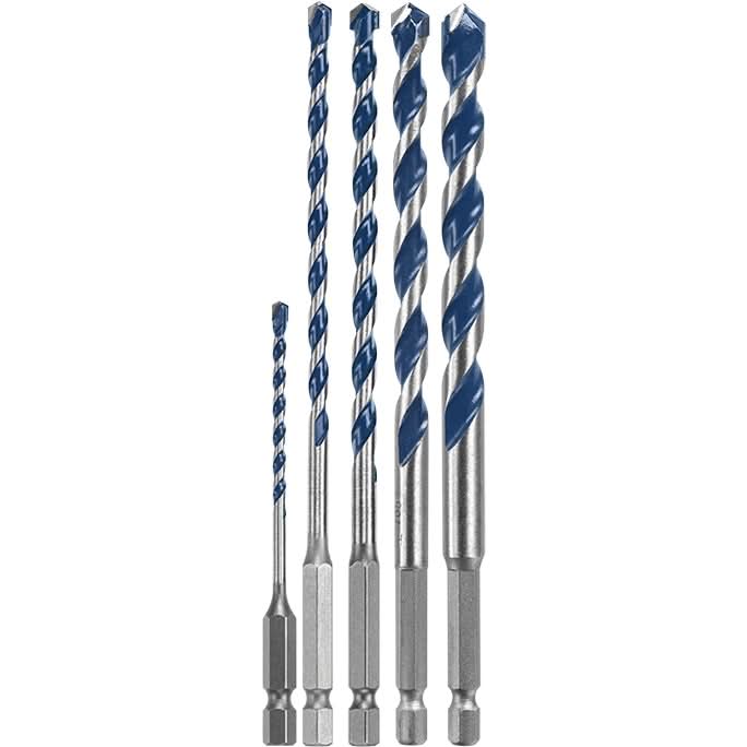 Bosch HCBG500T 5-Piece BlueGranite Turbo Carbide Hammer Drill Bit Set - Image 1
