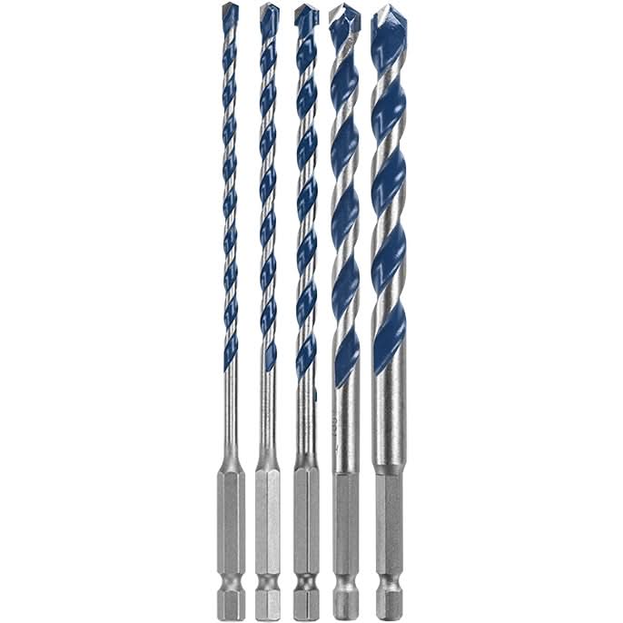 Bosch HCBG501T 5-Piece BlueGranite Turbo Carbide Hammer Drill Bits Set - Image 1