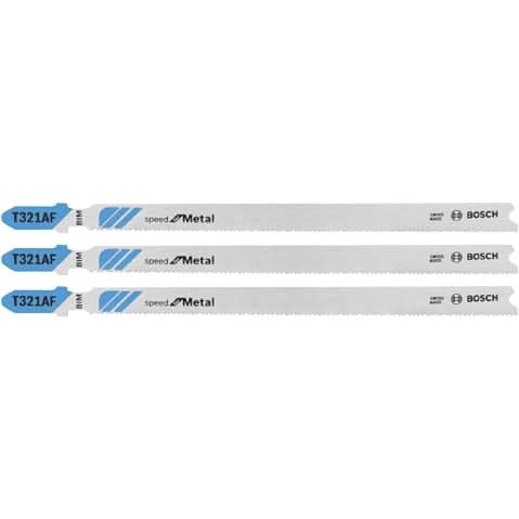 Bosch T321AF3 3-Piece 5-1/4 In. 21 TPI Speed for Metal T-Shank Jig Saw Blades