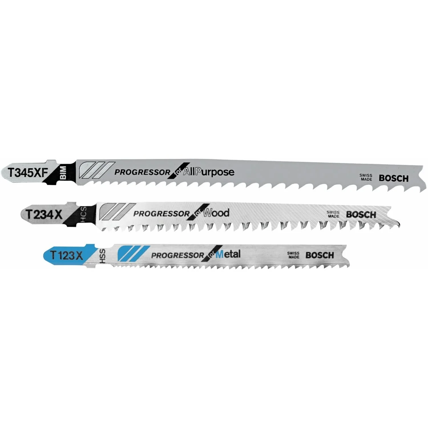 Bosch T567A3 3-Piece Progressor for Wood, Metal, and All-Purpose T-Shank Jigsaw Blade Set - Image 1