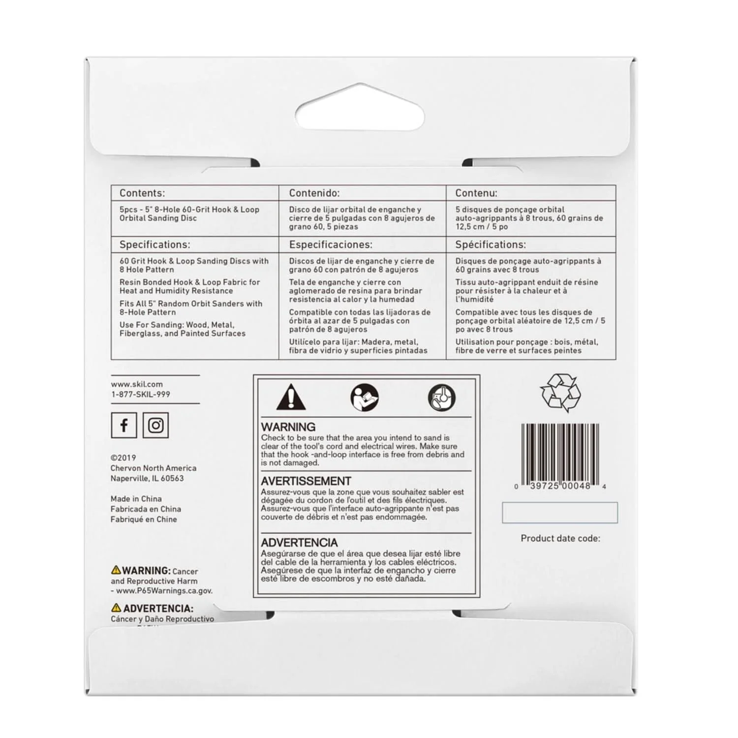 SKIL CDA9000 SKIL CDA9000 5 In. 8-Hole 60-Grit Orbital Sanding Disc - Image 3