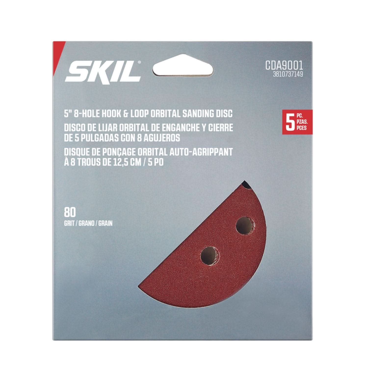 SKIL CDA9001 SKIL CDA9001 5 In. 8-Hole 80-Grit Orbital Sanding Disc - Image 2