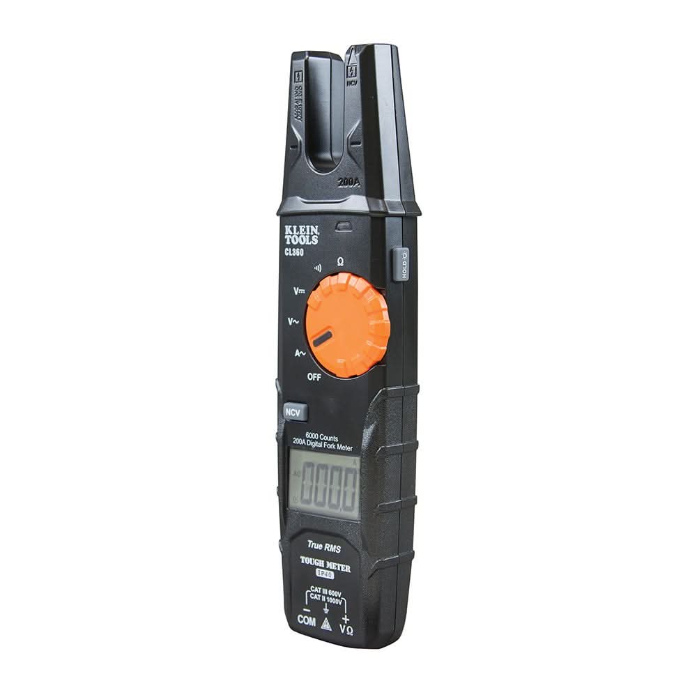 Klein Tools CL360 Electrical Tester, Open Jaw Fork Meter, AC Auto-Ranging, 200 Amp - Image 2