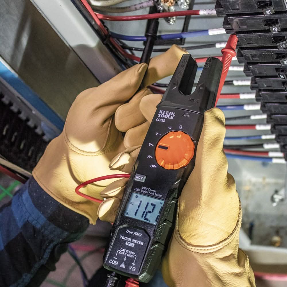 Klein Tools CL360 Electrical Tester, Open Jaw Fork Meter, AC Auto-Ranging, 200 Amp - Image 3