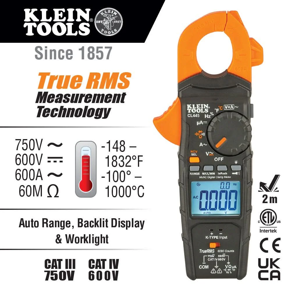 Klein Tools CL445 HVAC Clamp Meter - Image 2