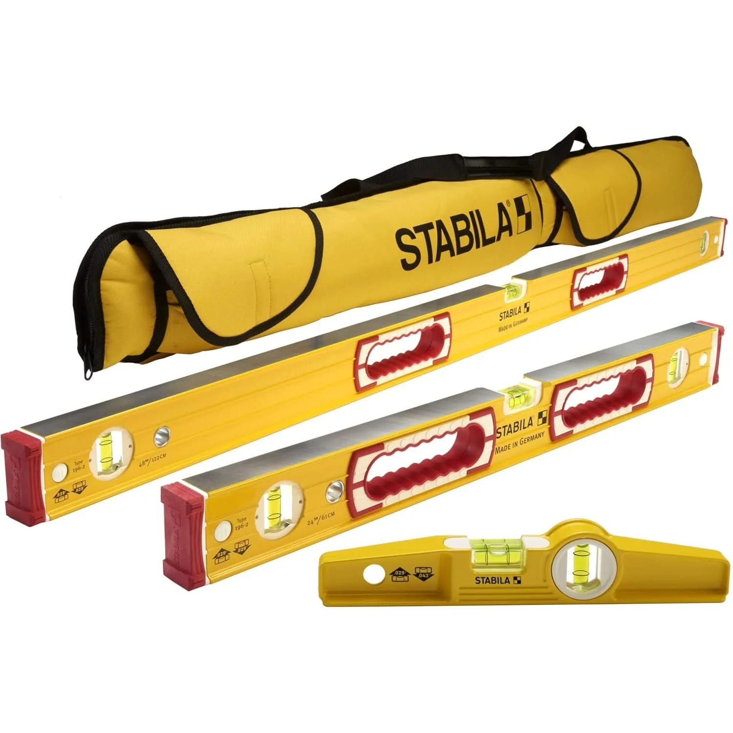Stabila 48375 Classic 3-Piece Spirit Level Set Type 196 - Image 1