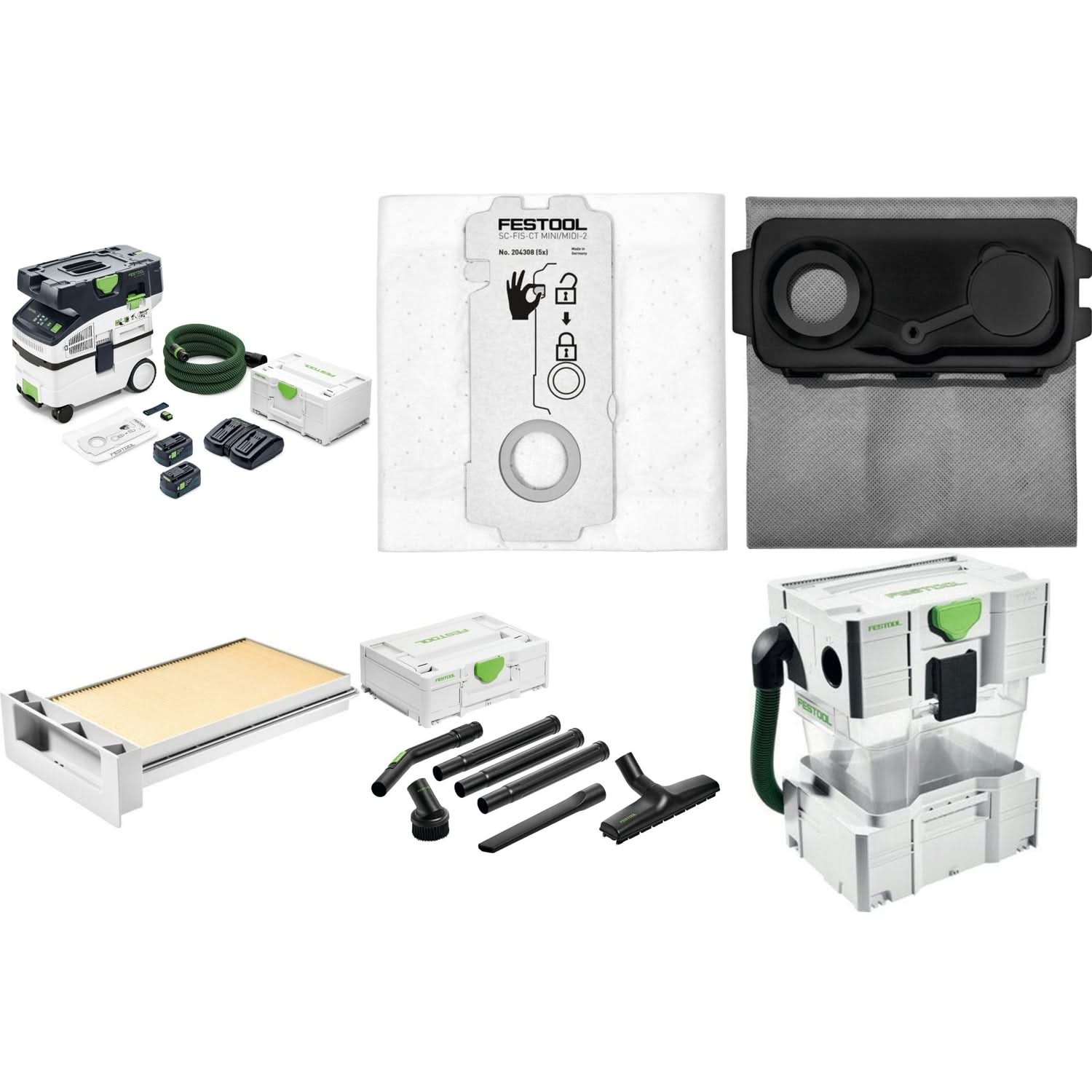 Festool CTC MIDI I Cordless 36V Mobile HEPA Dust Extractor Elite Bundle - Image 1