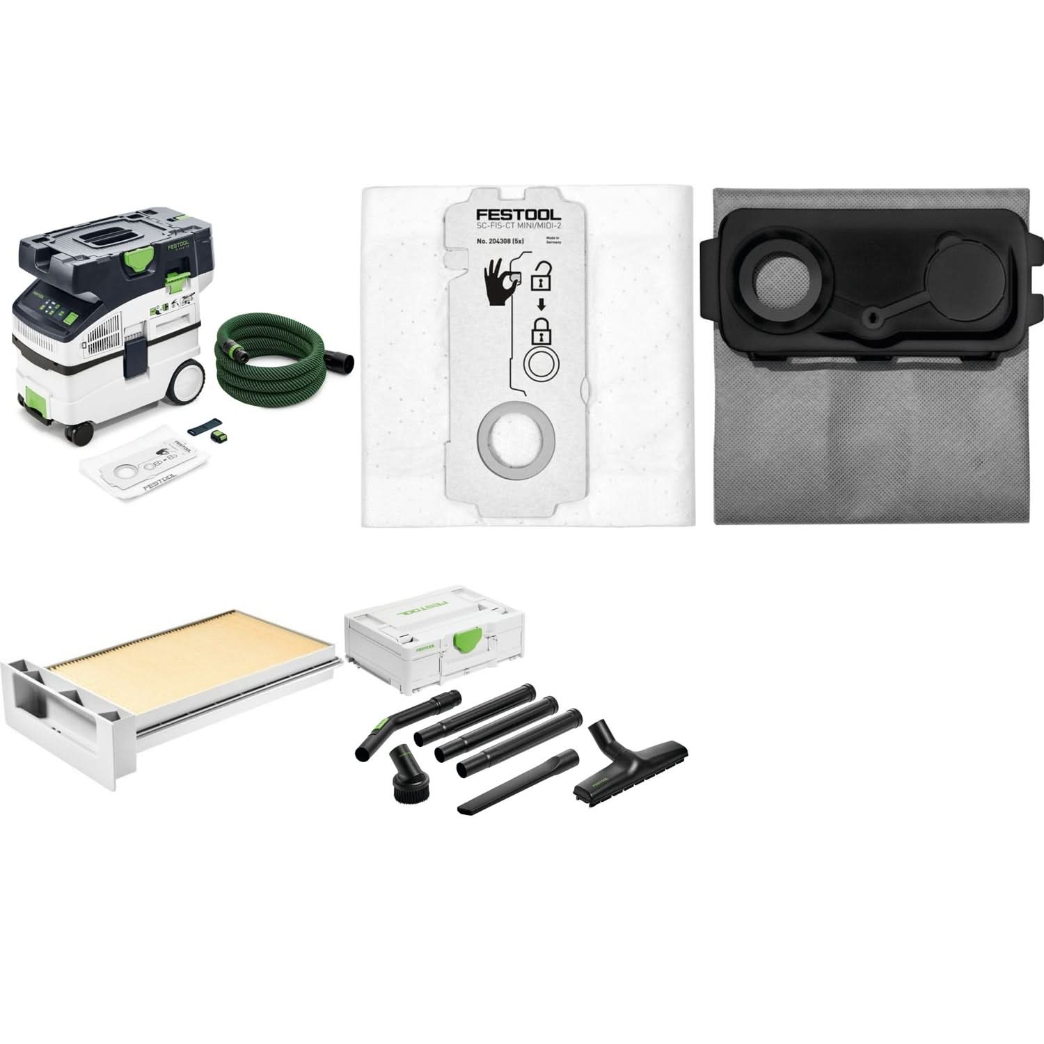 Festool CTC MIDI I Cordless 36V Mobile HEPA Dust Extractor BASIC Elite Bundle - Image 1