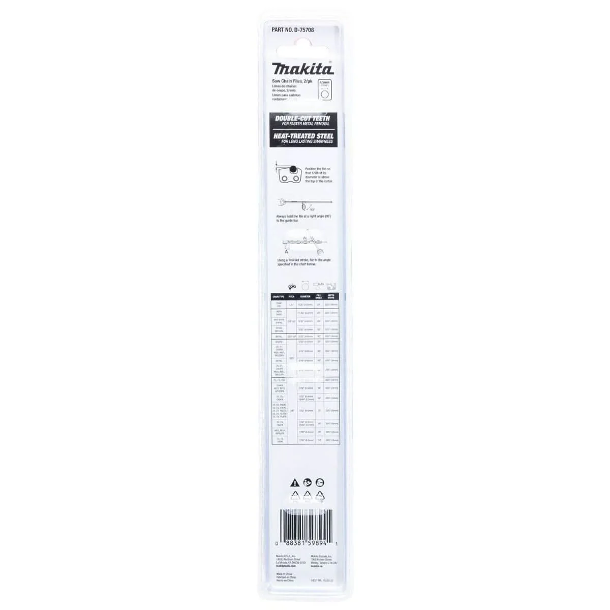 Makita D-75708 4.5 mm Round Saw Chain Files, 2/pk - Image 3