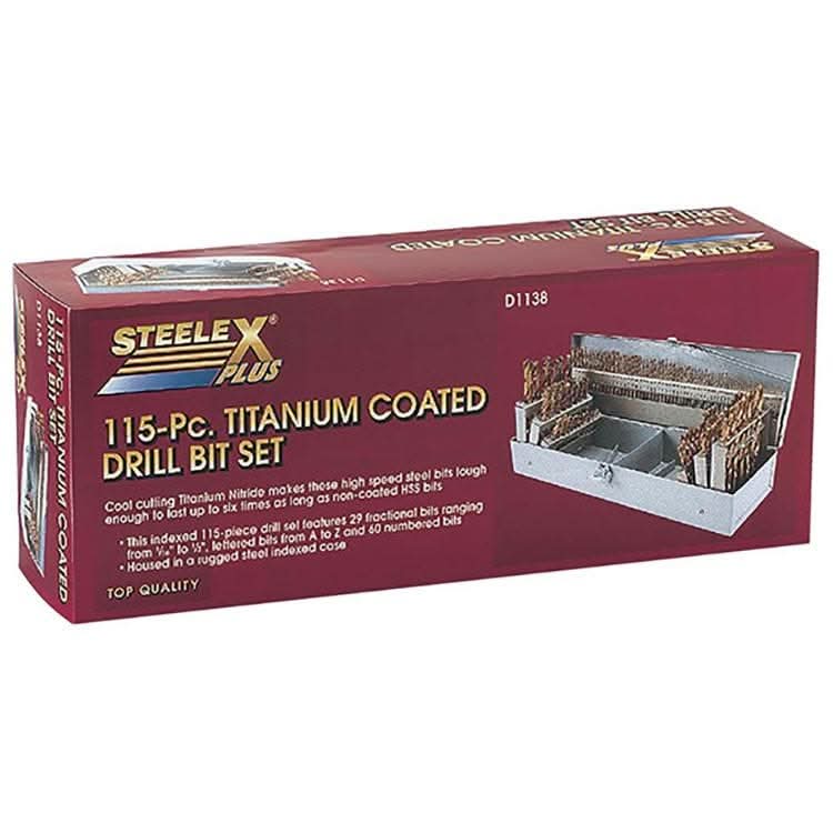 Shop Fox D1138 115 pc. TiN Coated HSS Drill Bit Set in Steel Index - Image 2