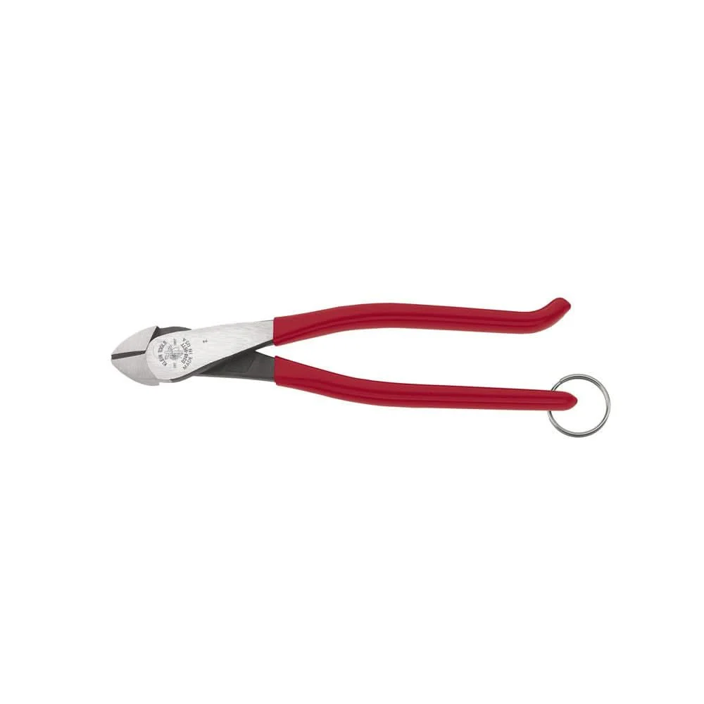 Klein Tools D248-9STT Ironworker's Diagonal Cutting Pliers, with Tether Ring, 8-Inch - Image 1