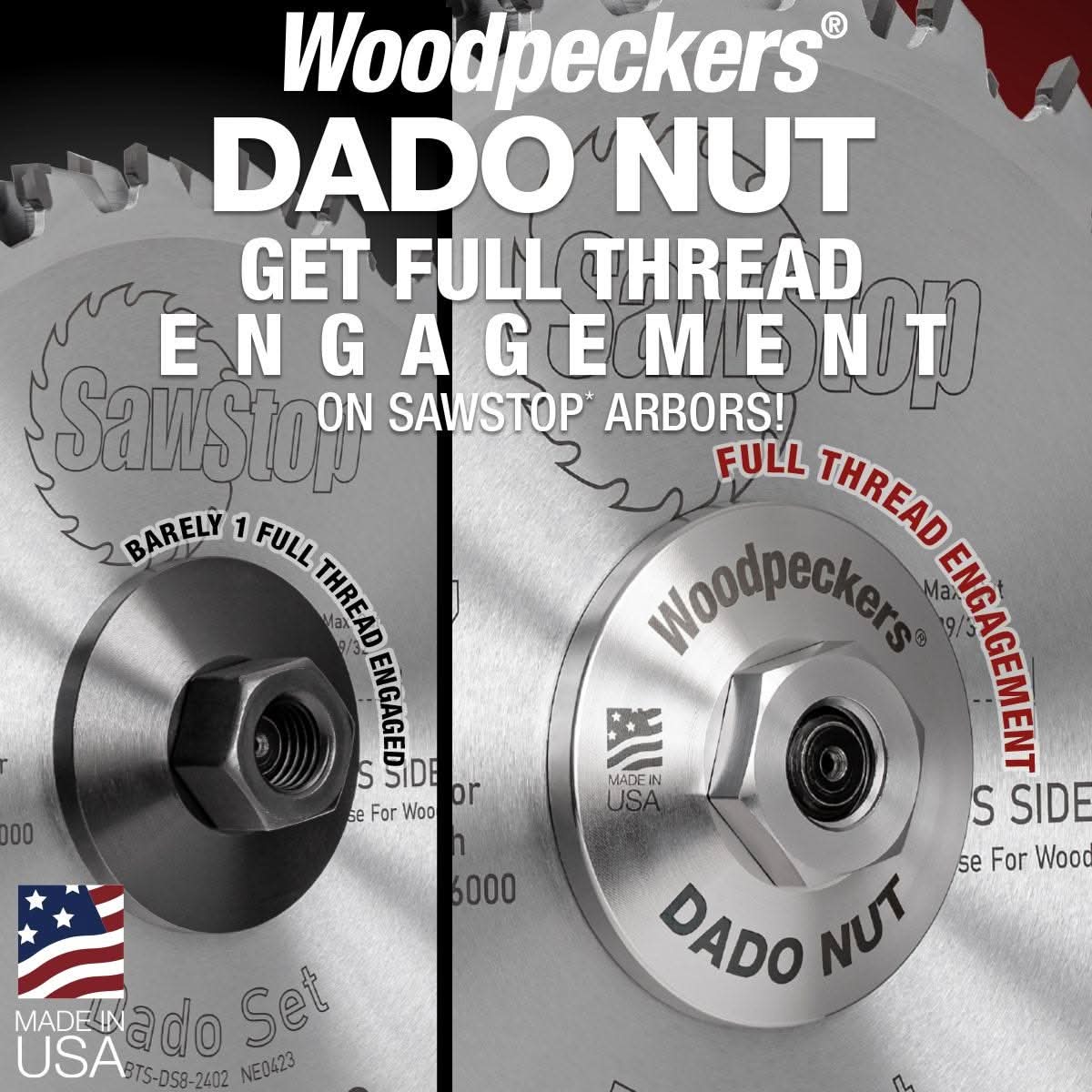 Woodpeckers DADONUT-SS Dado Nut for SawStop Table Saws - Image 2