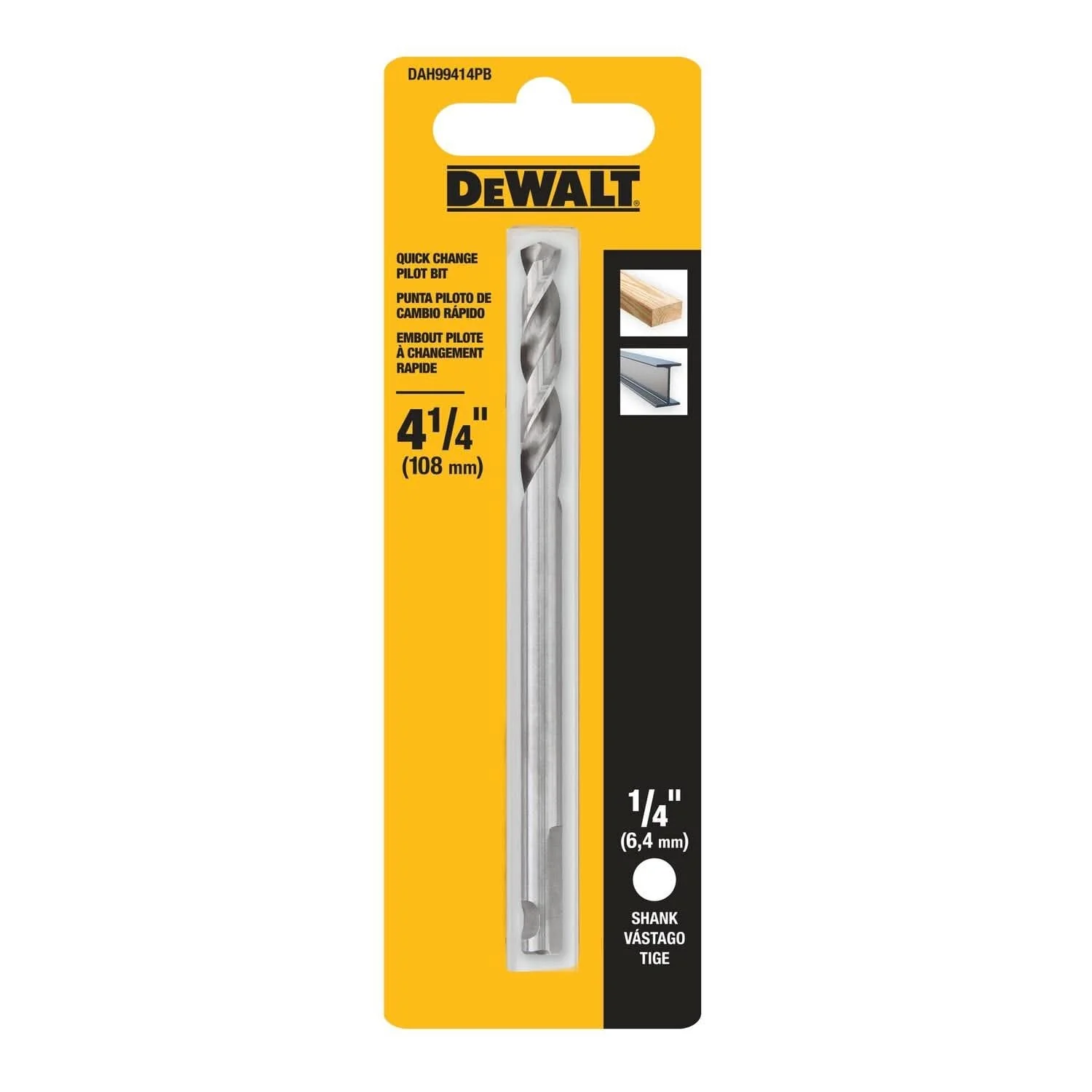 DeWalt DAH99414PB 4-1/4 in. Hole Saw Pilot Drill Bit, 3/8 in. Shank - Image 3