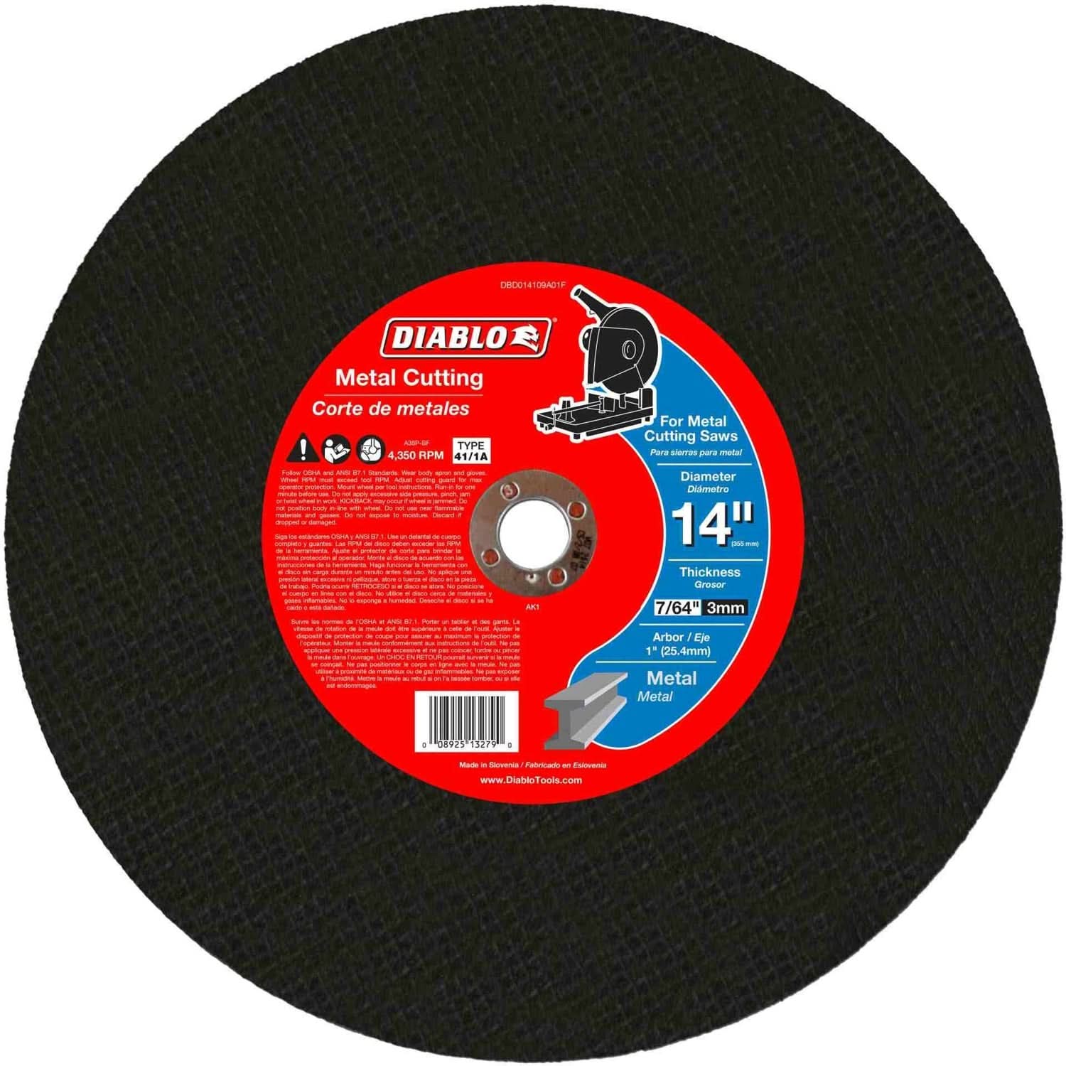 Diablo DBD014109A01F 14 in.Metal Chop Saw Disc (25-Pack)