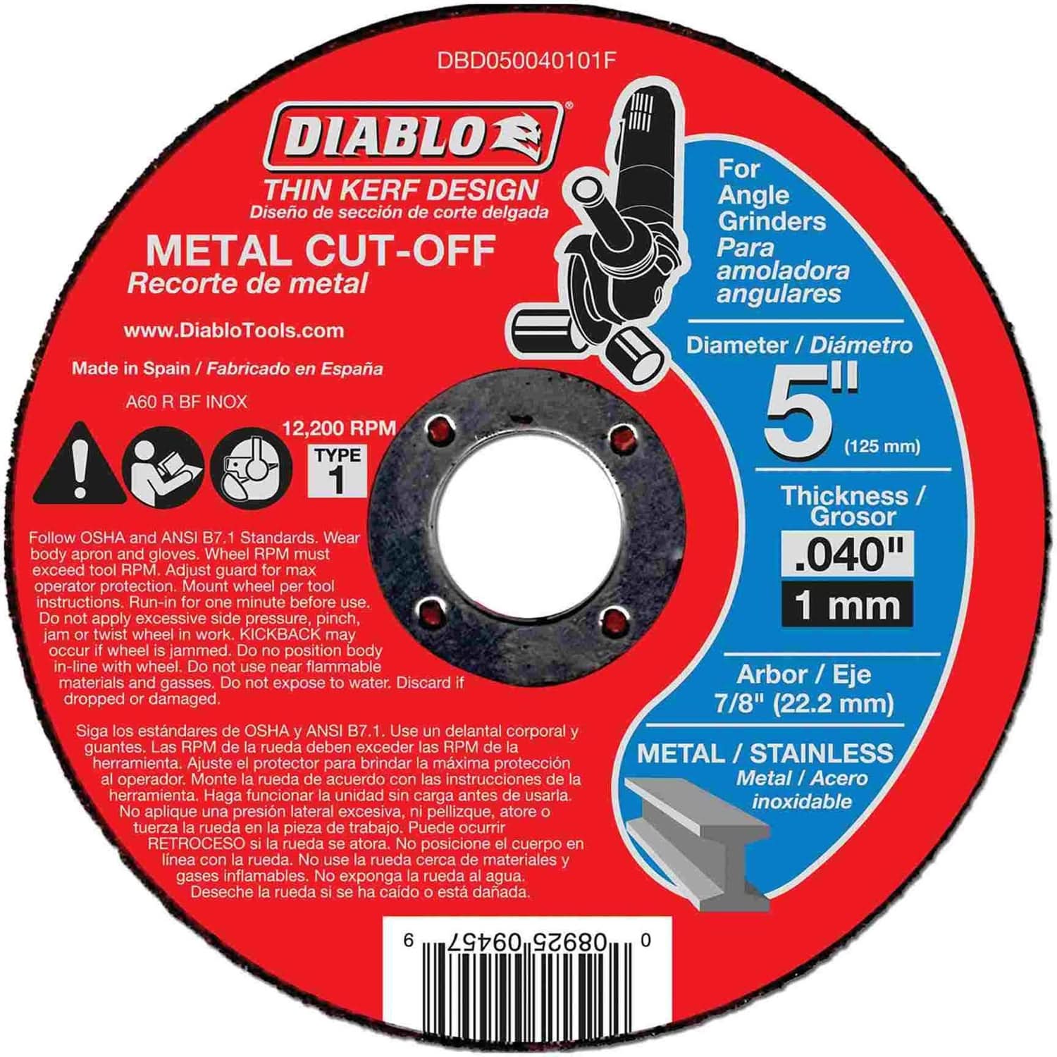 Diablo DBD050040101F 5 in.Metal Cut Off Disc – Thin Kerf (50-Pack)