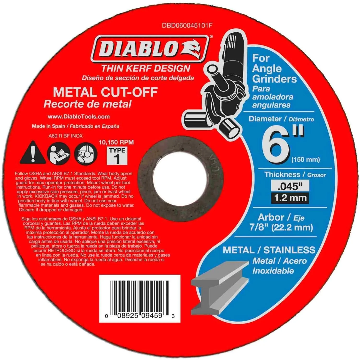 Diablo DBD060045101F 6 in.Metal Cut Off Disc – Thin Kerf (50-Pack)