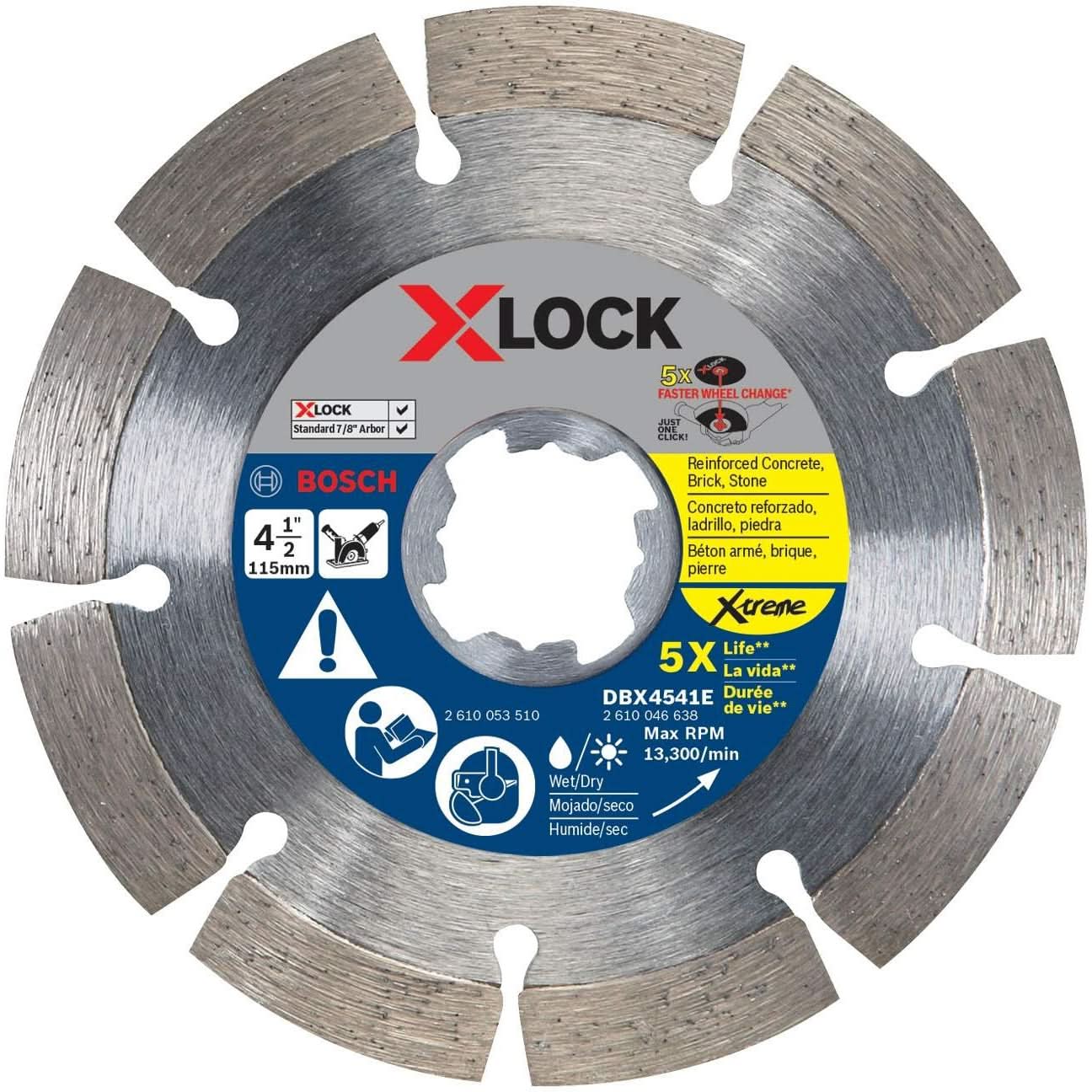 Bosch DBX4541E X-Lock 4-1/2″ Segmented Diamond Blade Xtreme