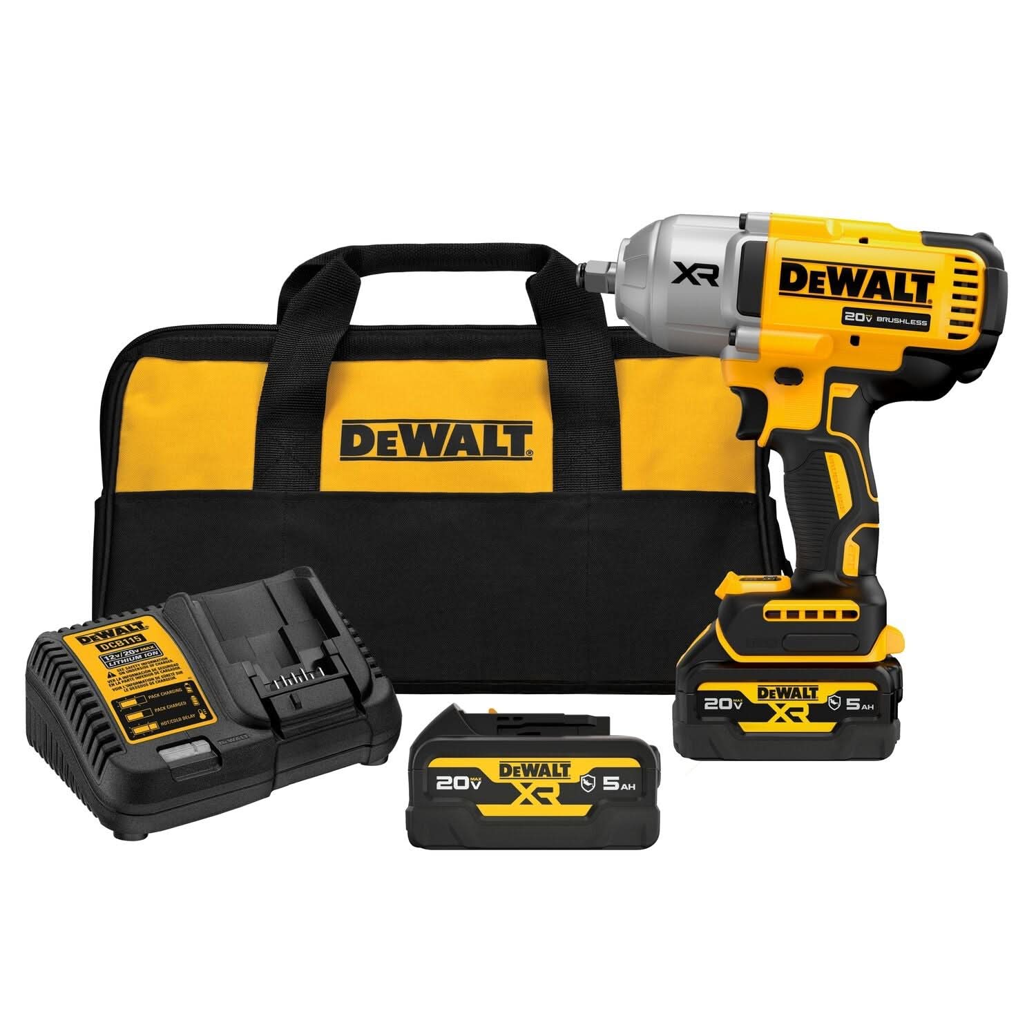 DeWalt DCF900GP2 20V MAX XR 1/2″ High Torque Impact Wrench with Hog Ring Anvil 5.0Ah Kit