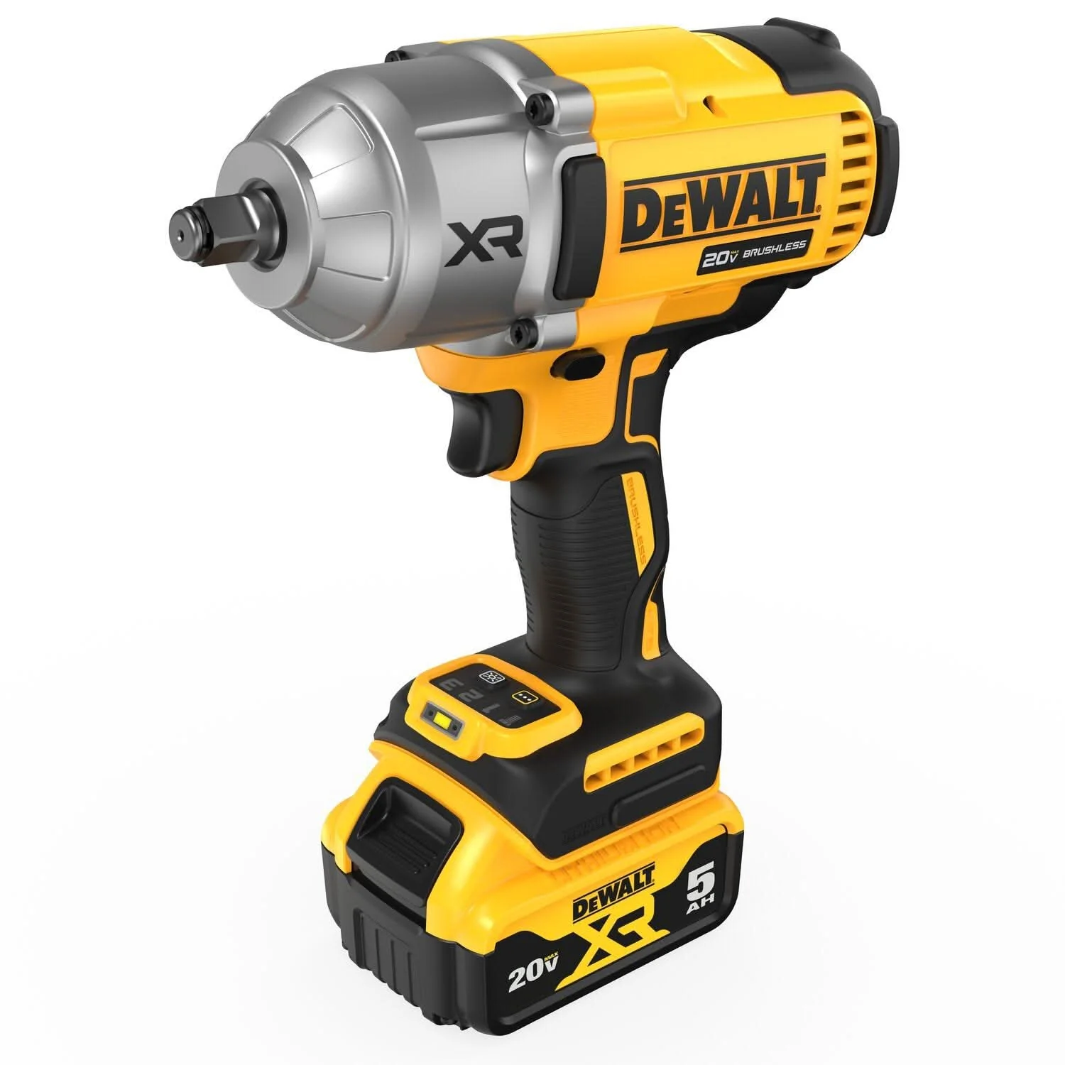 DeWalt DCF900P1 20V MAX XR 1/2" High Torque Impact Wrench with Hog Ring Anvil & Oil-Resistant 5.0Ah Batteries Kit - Image 3