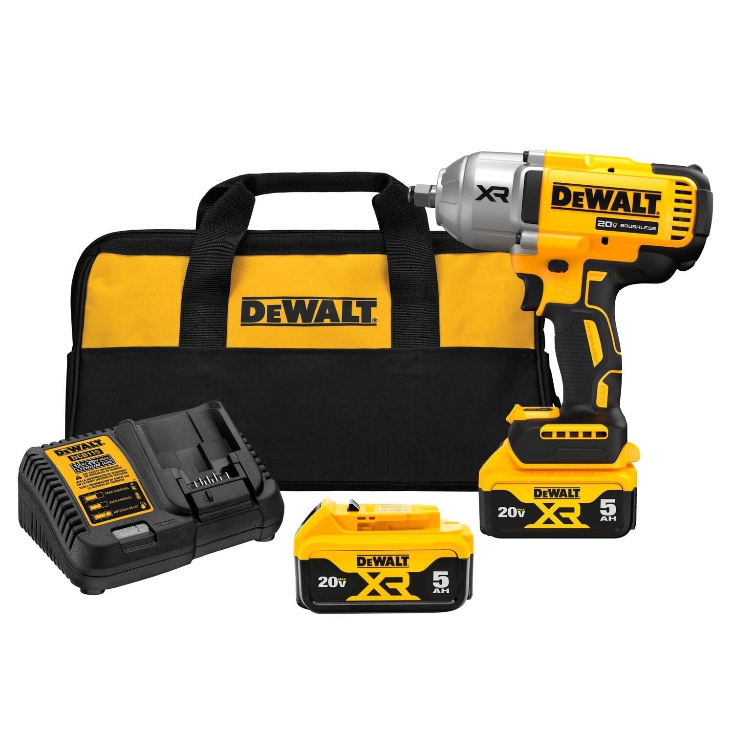 DeWalt DCF900P2 20V MAX XR 1/2″ High Torque Impact Wrench with Hog Ring Anvil 5.0Ah Kit