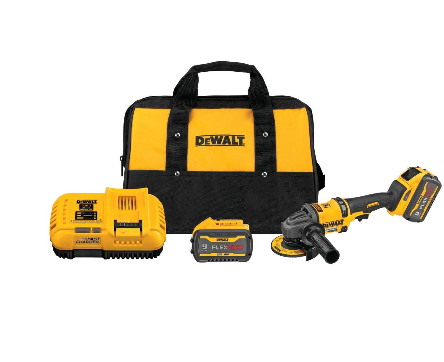 DeWalt DCG418X2 FLEXVOLT 60V MAX Brushless 4-1/2 in. – 6 in. Cordless Grinder 9.0Ah Kit