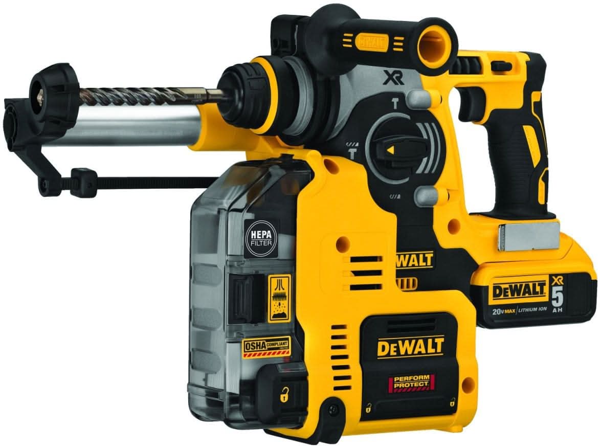 DeWalt DCH273P2DHO 20V Max XR Brushless 1" L-Shape SDS Plus Rotary Hammer Kit w/ Dust Extractor - Image 2